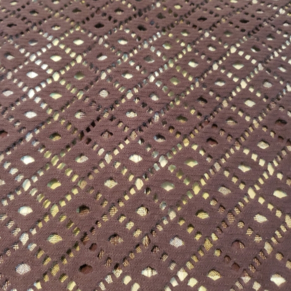 Free People Top Size Small Long Sleeve Plaid Button Down Shirt Crochet Open Back - Picture 3 of 6